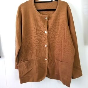 Women's Tan Sweater with Button Detail